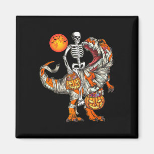 Halloween Dinosaur Skeleton T Rex Scary Pumpkin Mo Magnet