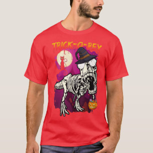 Halloween Dinosaur T Re Mummy Pumpkin Candy Skelet T-Shirt