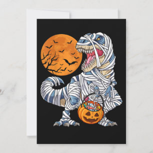 Halloween Dinosaur T rex Mummy Pumpkin Einladung