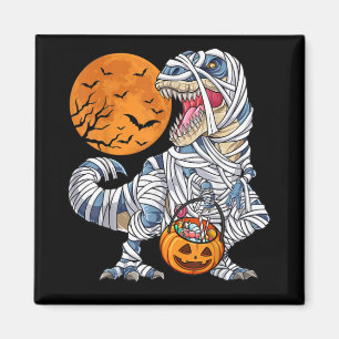 Halloween Dinosaur T rex Mummy Pumpkin Magnet