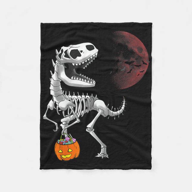Halloween Dinosaur T Rex Skeleton Beängstigend Boy Fleecedecke (Vorderseite)