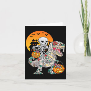 Halloween Dinosaur T Rex Skeleton Beängstigend Boy Karte