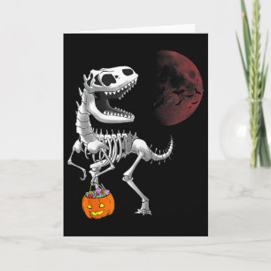 Halloween Dinosaur T Rex Skelett Grusel Jungen Kin Karte