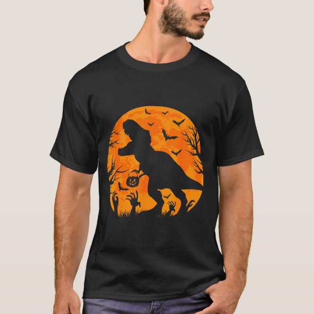Halloween Dinosaur T Rex With Pumpkin Dinosaur Hal T-Shirt (Vorderseite)