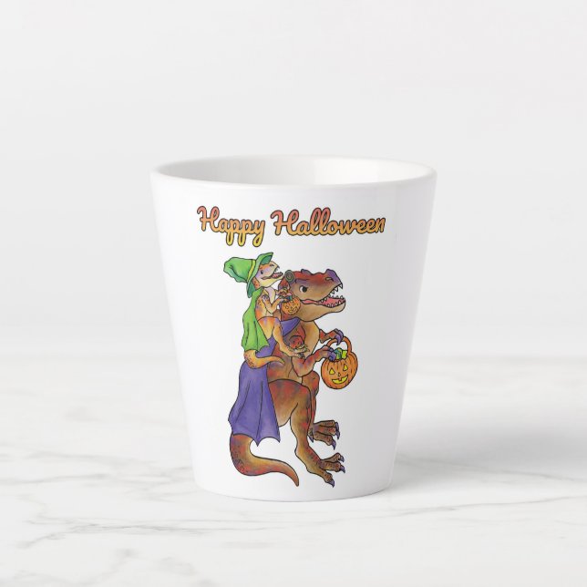 Halloween Dinosaur-Tasse Milchtasse (Vorderseite)