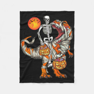 Halloween-Dinosaurier-Skelett T Rex Grusel-Kürbis- Fleecedecke