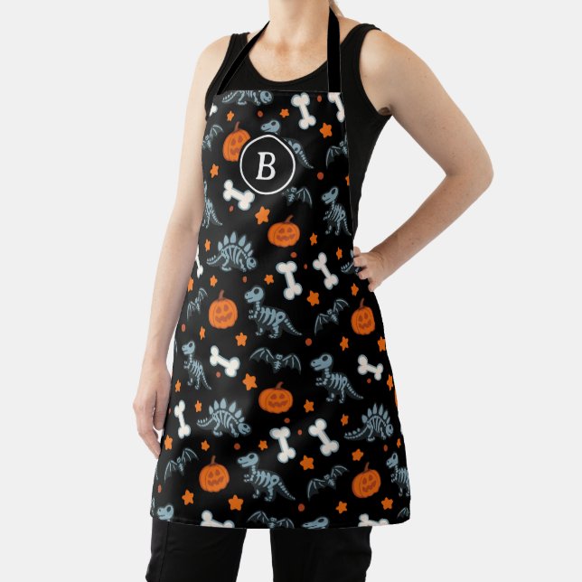 Halloween Dinosaurier Skelette Bats & Pumpkins Schürze (InSitu)
