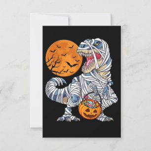 Halloween-Dinosaurier T rex Mumie Kürbis Mitteilungskarte
