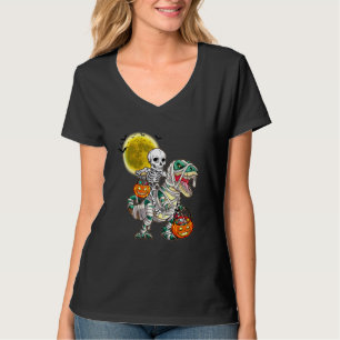 Halloween-Dinosaurier T Rex Skelett Grusel Jungen T-Shirt