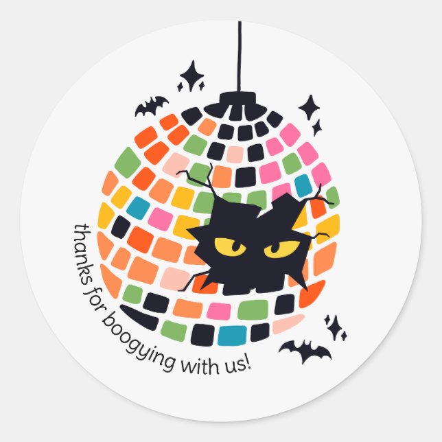 Halloween Disco Ball Danke, dass du Sticker geword (Vorderseite)