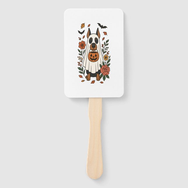 Halloween Doberman Pinscher Blume Fächer (Vorderseite)