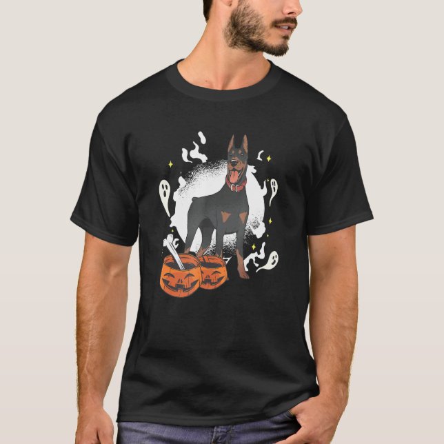 Halloween Doberman T-Shirt (Vorderseite)