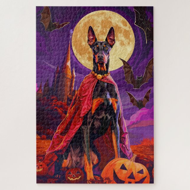 Halloween Doberman Vampire Pumpkins Beängstigend (Vertikal)