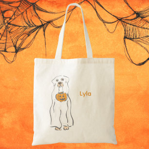 Halloween Dog Ghost Trick oder Treat Custom Tragetasche
