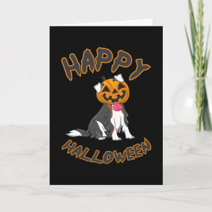 Halloween Dog Hunde Pumpkin Horror Geschenkidee Karte