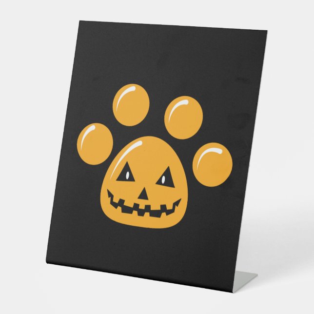 Halloween Dog Paw Sockelschild (Vorderseite)