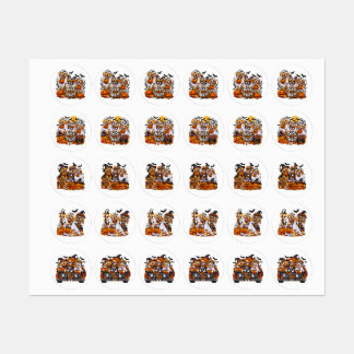 Halloween Dog Sticker Sheet – Cute Spooky Dogs Tr