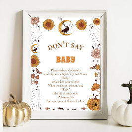Halloween "Don't Say Baby" Baby Shower Game Poster