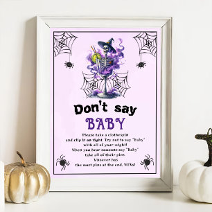 Halloween "Don't Say Baby" Baby Shower Game Poster