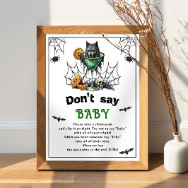 Halloween "Don't Say Baby" Baby Shower Game Poster