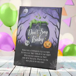 Halloween "Don't Say Baby" Baby Shower Game Sign Sockelschild