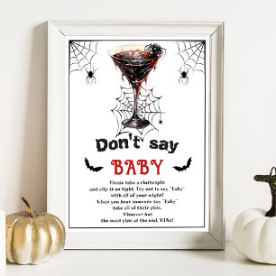Halloween "Don't Say Baby" Baby shower Poster du j