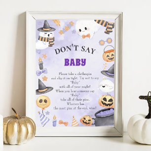 Halloween "Don't Say Baby" Baby shower Poster du j
