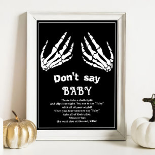 Halloween "Don't Say Baby" Baby shower Poster du j