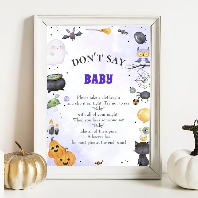 Halloween "Don't Say Baby" Baby shower Poster du j (Créateur téléchargé)