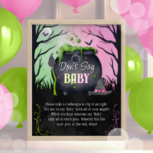 Halloween Don't Say Baby Baby Shower Spiel Schild