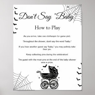 Halloween Don't Say Baby Shower Spielschild Poster