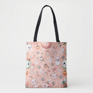 Halloween Doodle Pattern mit Ghosts & Pumpkins Tasche