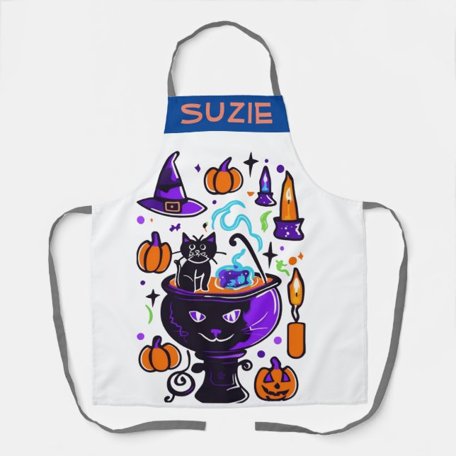 Halloween-Doodle-Schürze - Niedliches leckeres Koc Schürze (Vorderseite)