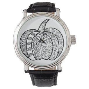 Halloween Doodles boho mandala Kürbis Herbst Armbanduhr