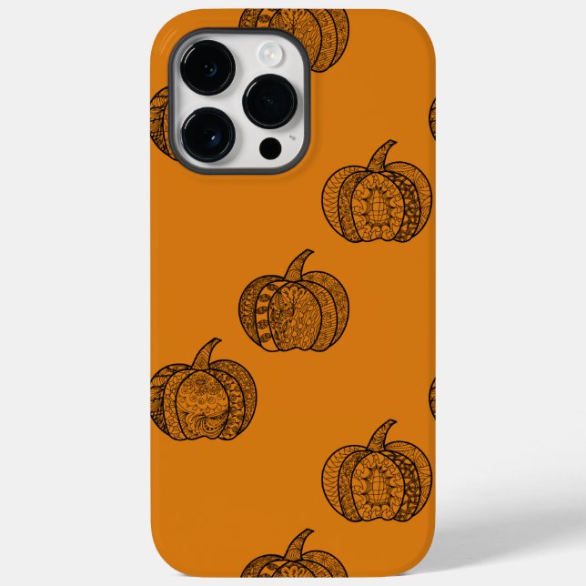 Halloween Doodles boho mandala Kürbis Herbst Case-Mate iPhone 14 Pro Max Hülle (Rückseite)
