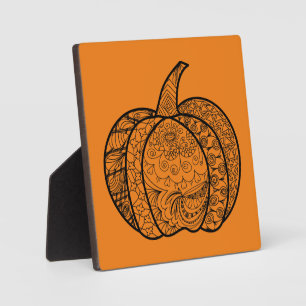 Halloween Doodles boho mandala Kürbis Herbst Fotoplatte