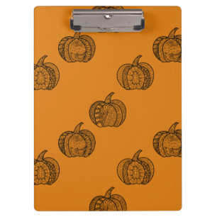 Halloween Doodles boho mandala Kürbis Herbst Klemmbrett