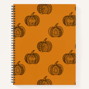 Halloween Doodles boho mandala Kürbis Herbst Notizbuch