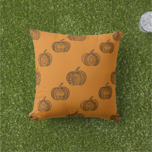 Halloween Doodles boho zentwinkeln Kürbis Herbst Kissen