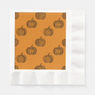 Halloween Doodles boho zentwinkeln Kürbis Herbst Serviette