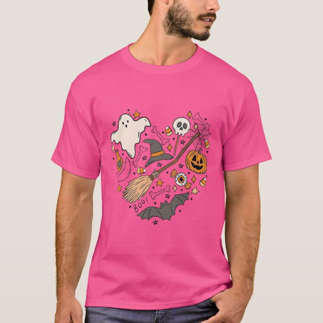 Halloween Doodles Hearth Sweatshirt Halloween Pump T-Shirt (Vorderseite)