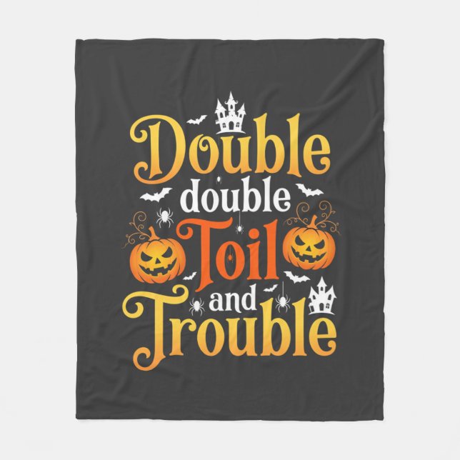 Halloween Double Double Toil and Trouble Hexe Fleecedecke (Vorderseite)