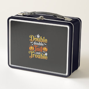 Halloween Double Double Toil and Trouble Hexe Metall Brotdose