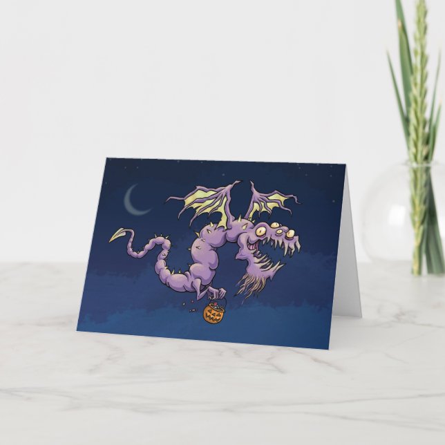 Halloween-Drache-Karte - teuflisch gutes Halloween Karte (Vorderseite)