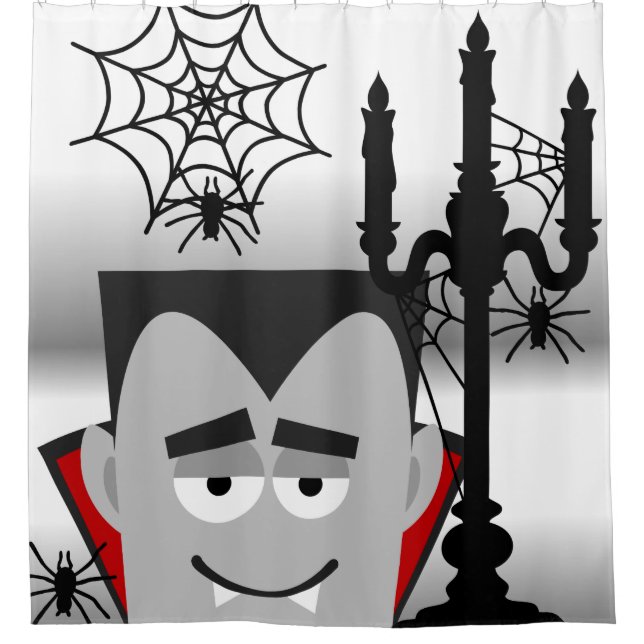 Halloween Dracula Candelabra Spiders Duschvorhang (Vorderseite)