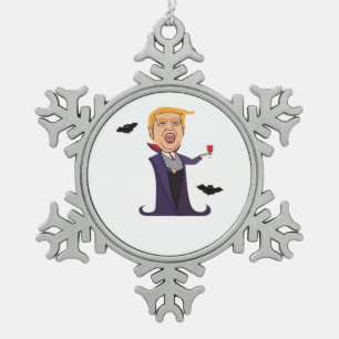 Halloween Dracula Funny Schneeflocken Zinn-Ornament