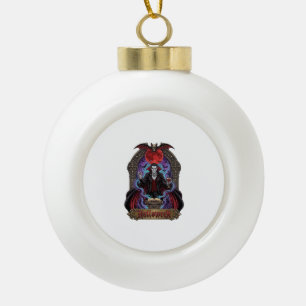 Halloween Dracula Roter Mond Fledermäuse Schädel_1 Keramik Kugel-Ornament