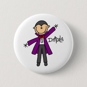 Halloween Dracula Stockfigur Knopf Button