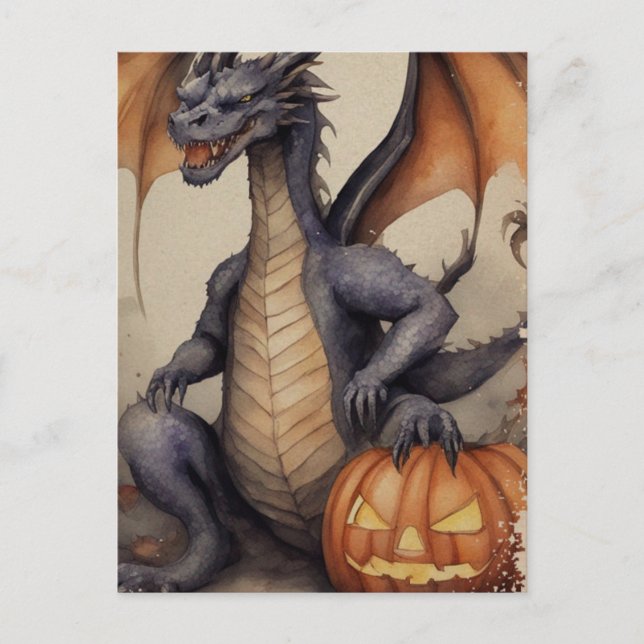 Halloween Dragon Postkarte (Vorderseite)