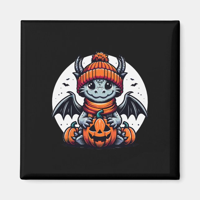 Halloween Dragon Pumpkin Magnet (Vorne)